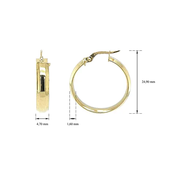 优雅黄金圈式耳环