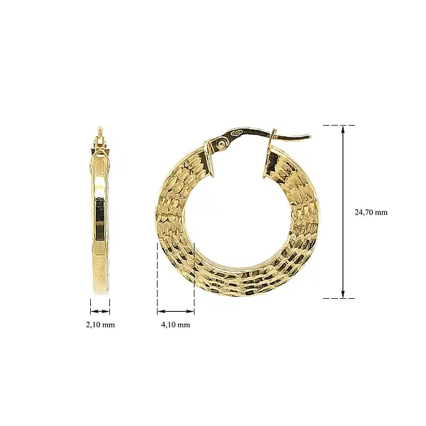 优雅黄金圈式耳环