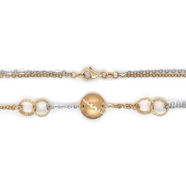 女士专属黄金项链，饰以圆形图案