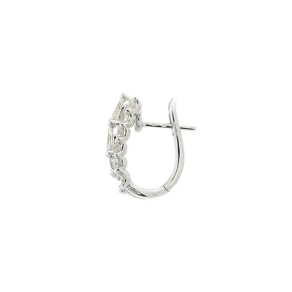 18K白金椭圆形与水滴形切割钻石耳环