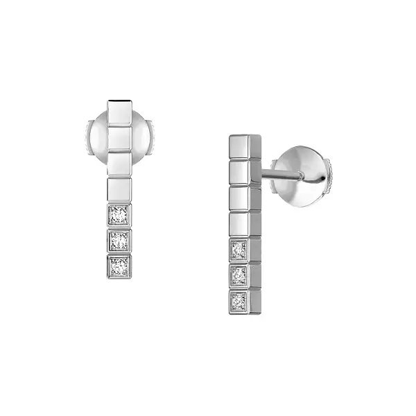 萧邦冰立方纯金耳环 837702-1002