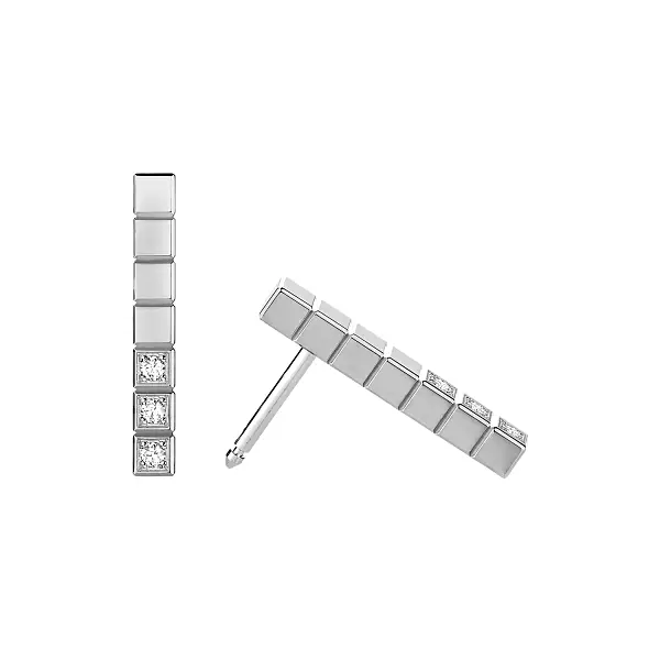 萧邦冰立方纯金耳环 837702-1002