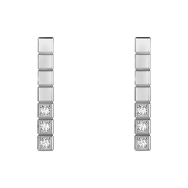 萧邦冰立方纯金耳环 837702-1002