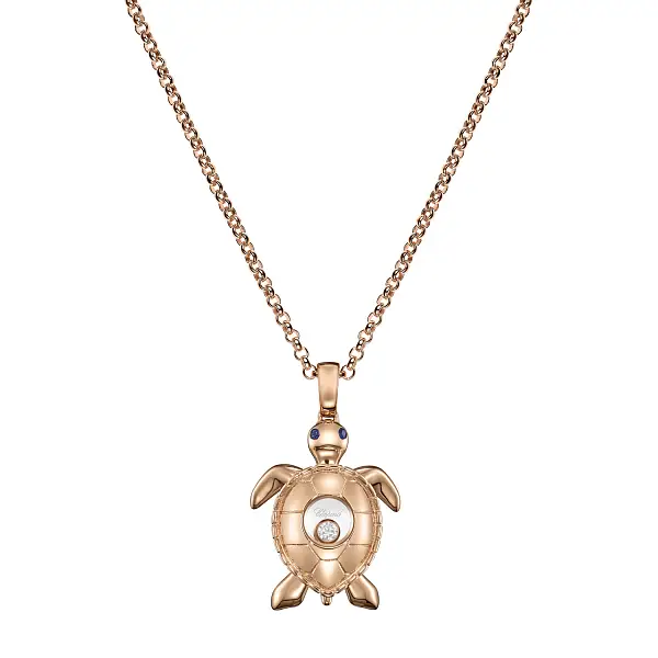 黄金萧邦快乐钻石海龟项链 79A187-5001