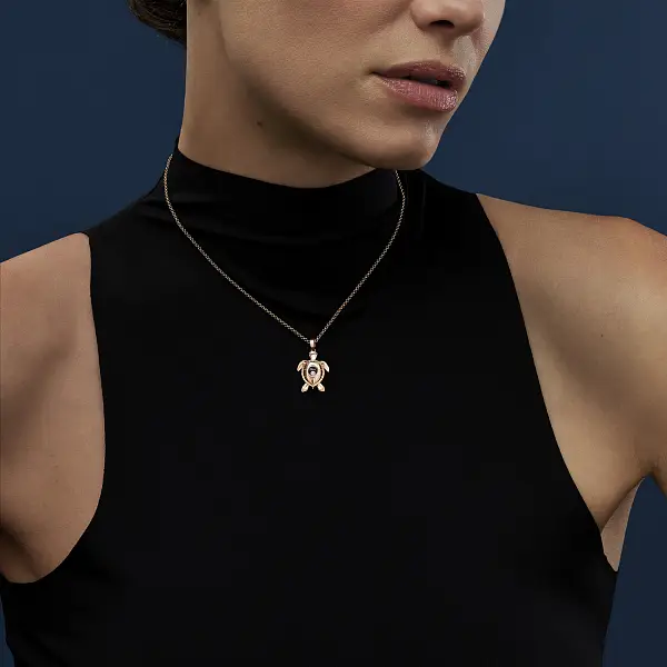 黄金萧邦快乐钻石海龟项链 79A187-5001