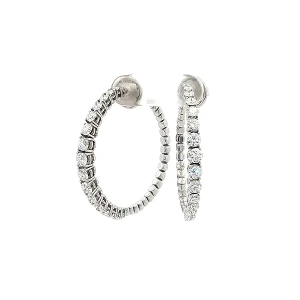 镶钻金色圆形耳环