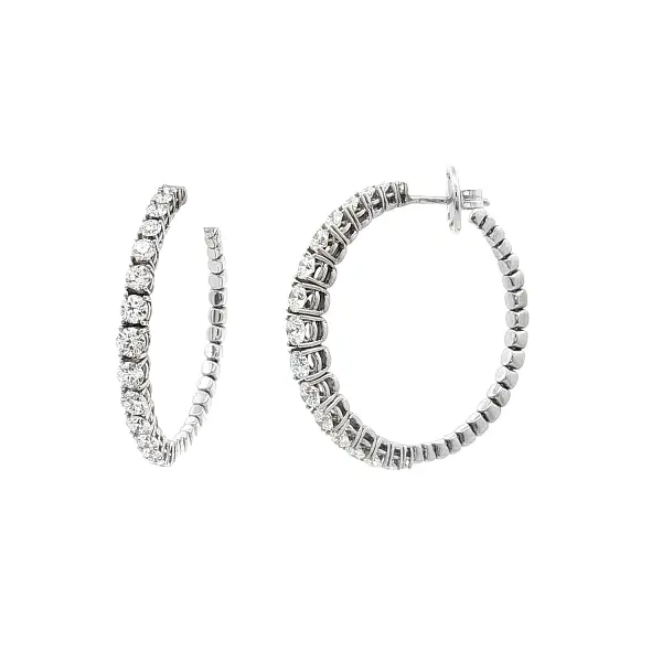 镶钻金色圆形耳环