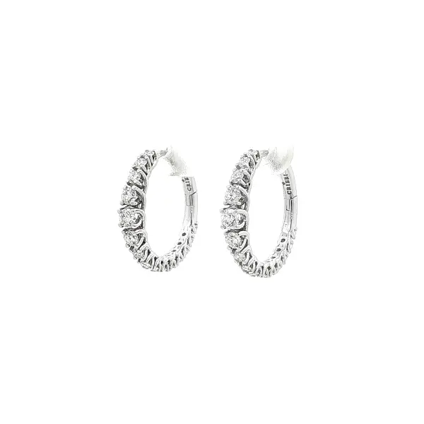 镶钻金色圆形耳环