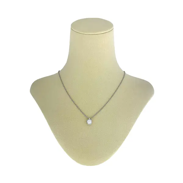 白金钻石项链（光滑包镶款)