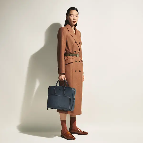 Montblanc Sartorial 中号文件包（蓝色粗花呢）MB220332