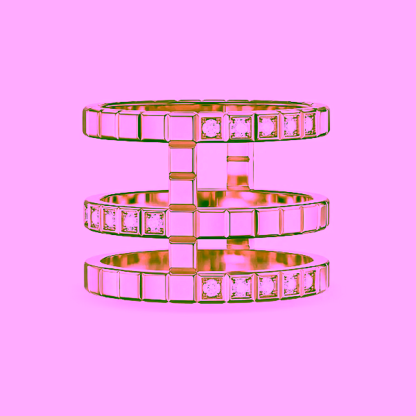 萧邦冰块金戒指 827007-5017