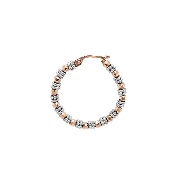 组合金珠饰圆环耳环