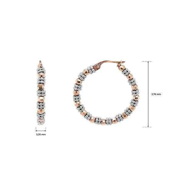 组合金珠饰圆环耳环