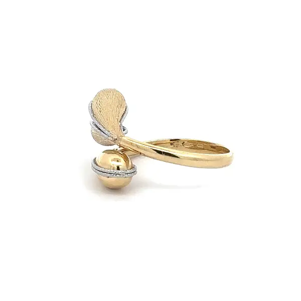 黄金戒指配紫水晶 – 有机双调设计