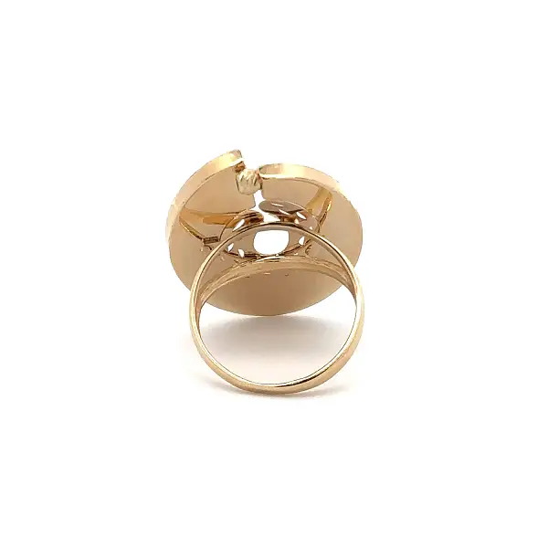 镂空椭圆纹黄金戒指