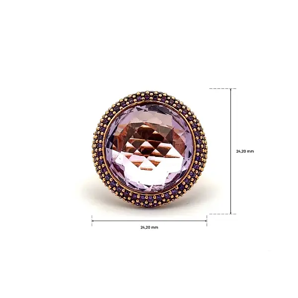 紫水晶黄金戒指