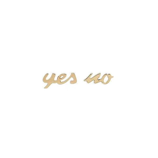 黄金“Yes / No”耳环