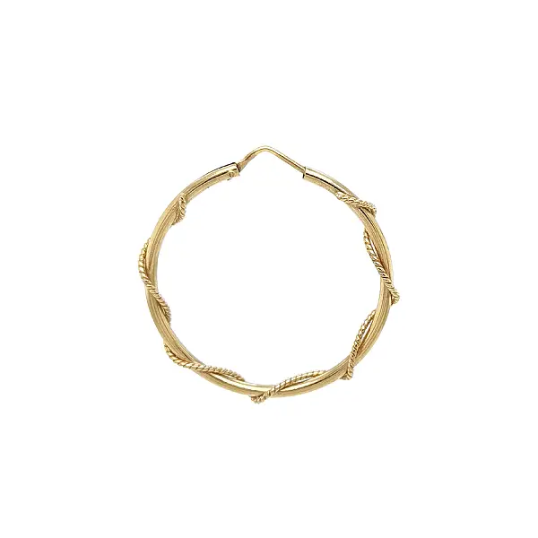 金色扭纹圈式耳环