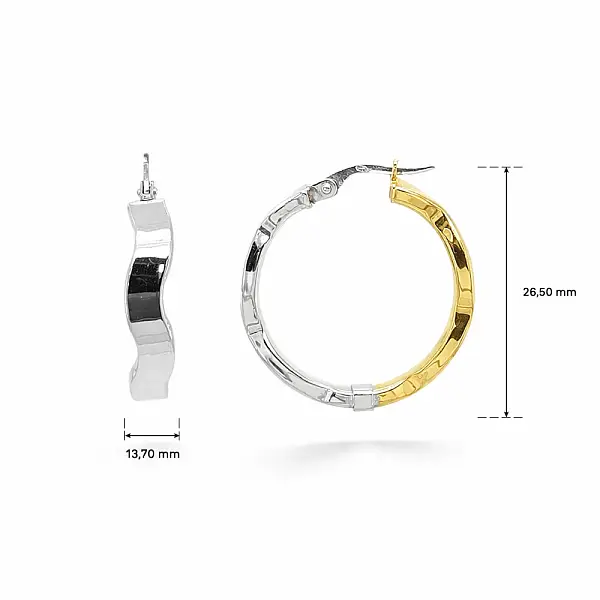 组合黄金圆形耳环