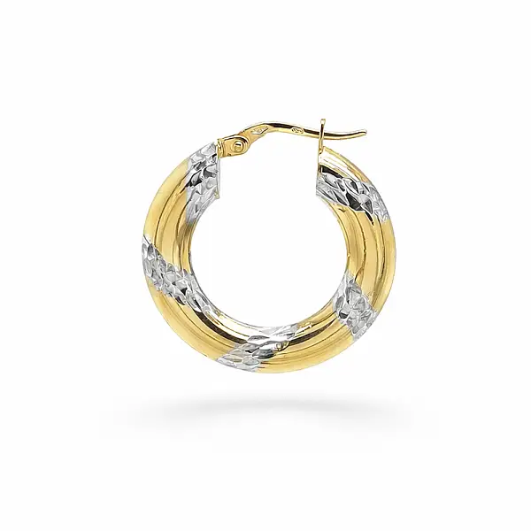 组合金圆环耳环，刻纹细节