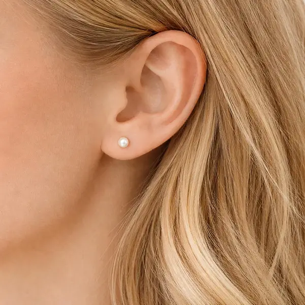 珍珠金佩克耳环