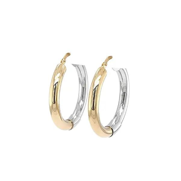 混合金黄金圈形耳环