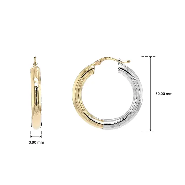 混合金黄金圈形耳环