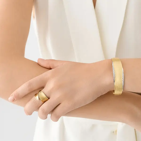 Marco Bicego Lunaria Diamonds 18K黄金手链 SB124 B YW Q6