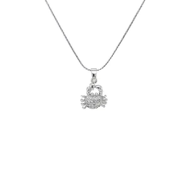 白金螃蟹变身吊坠