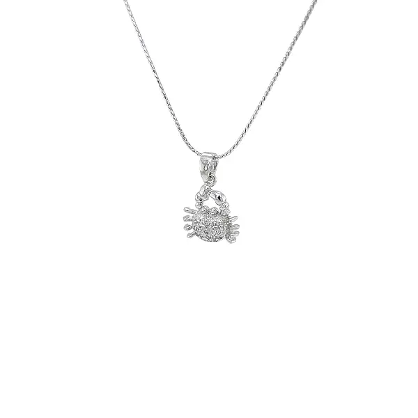 白金螃蟹变身吊坠