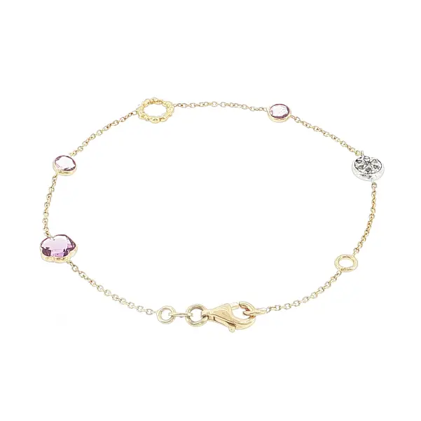14K黄金紫水晶手链配装饰元素