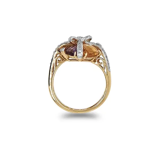 彩色半宝石金戒指