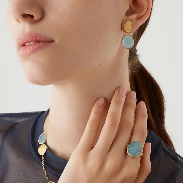 金耳环 Marco Bicego Lunaria OB1436 AQD Y