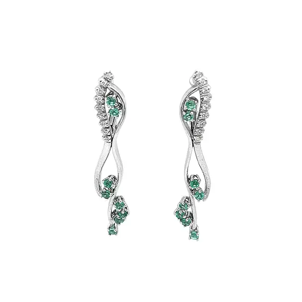 祖母绿和钻石黄金耳环