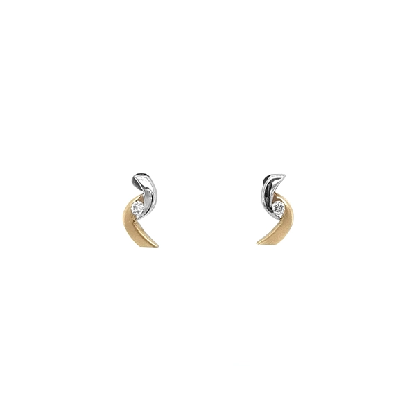 镶钻金耳环