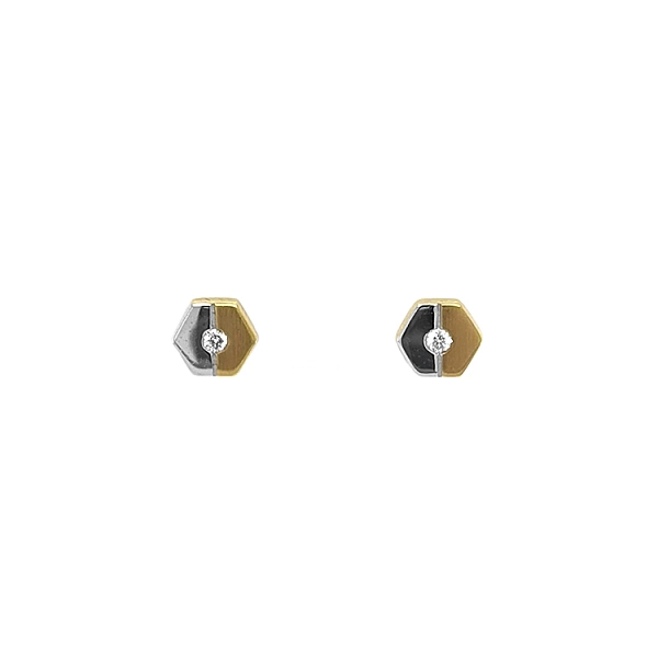 镶钻金耳环