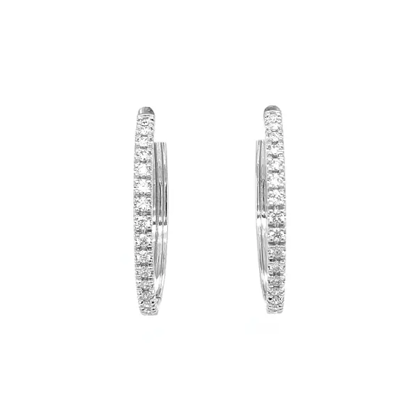 镶钻圆形金耳环