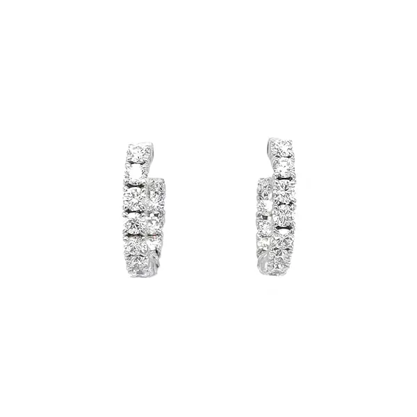 镶钻圆形金耳环