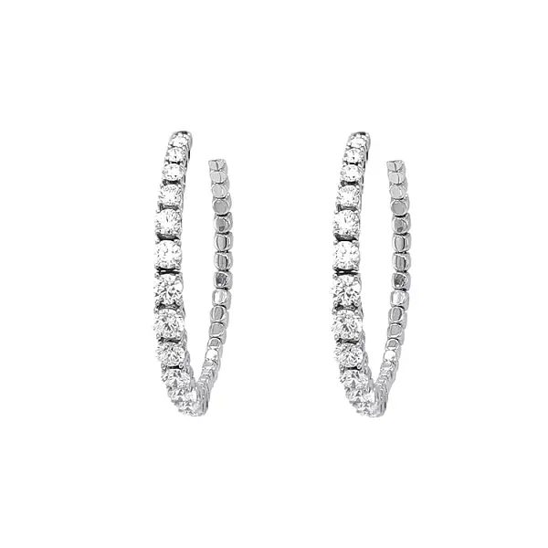 镶钻金色圆形耳环