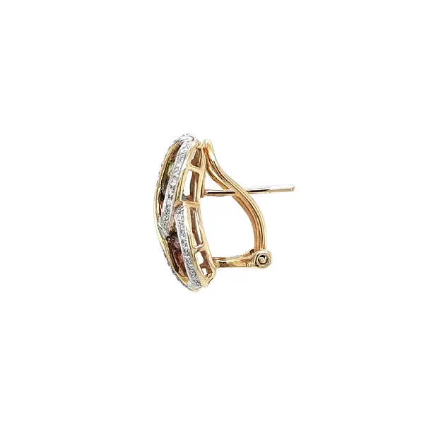 黄金耳环 半宝石和钻石