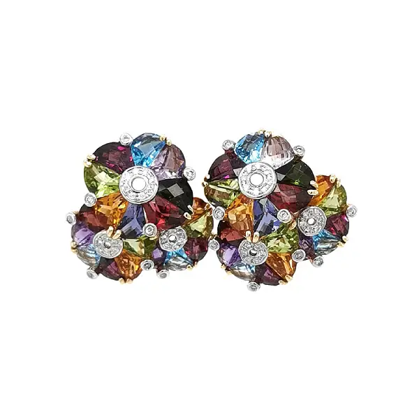 黄金耳环 半宝石和钻石