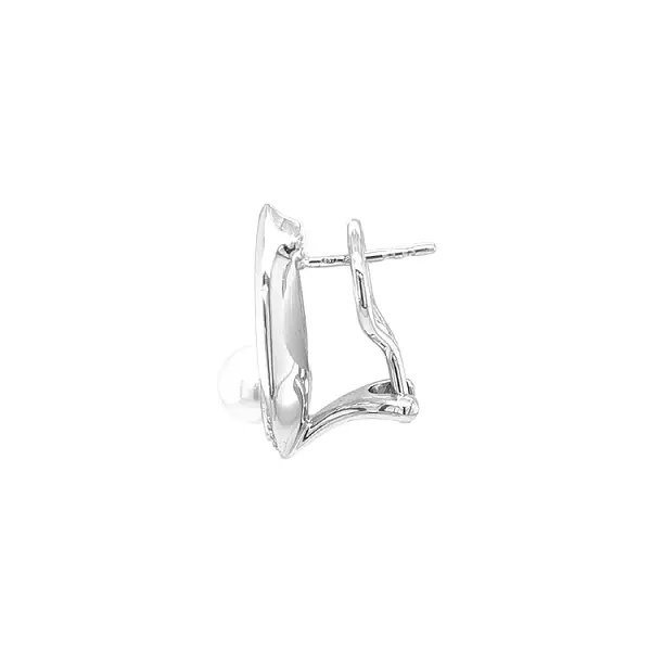 天然珍珠和钻石黄金耳环