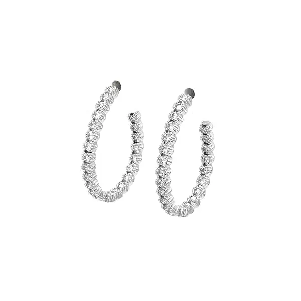 镶钻金色圆形耳环