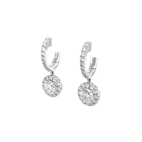 镶钻黄金吊坠耳环