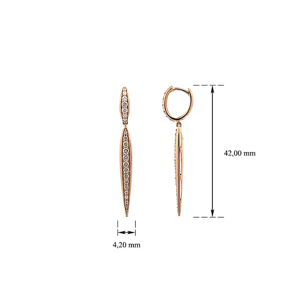 金色钻石吊坠耳环