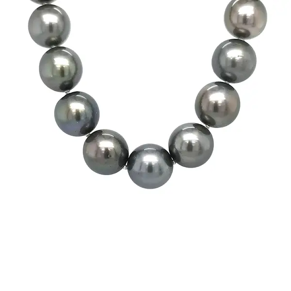 真正的黑海大溪地珍珠金项链