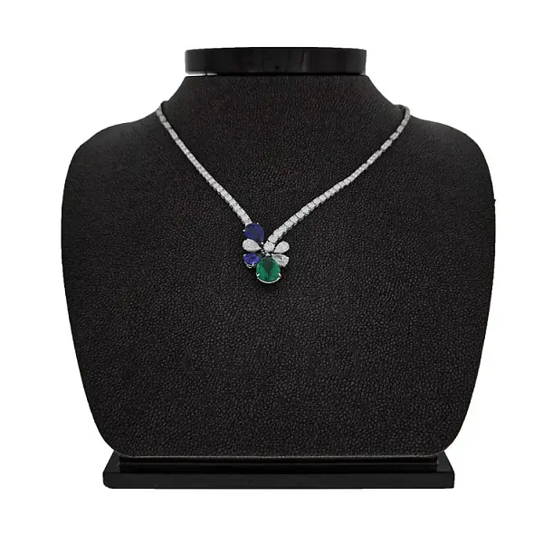 彩色宝石金项链