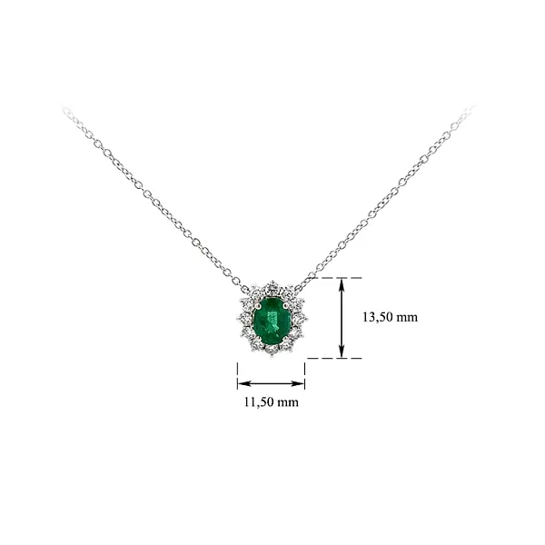 绿宝石和钻石金项链