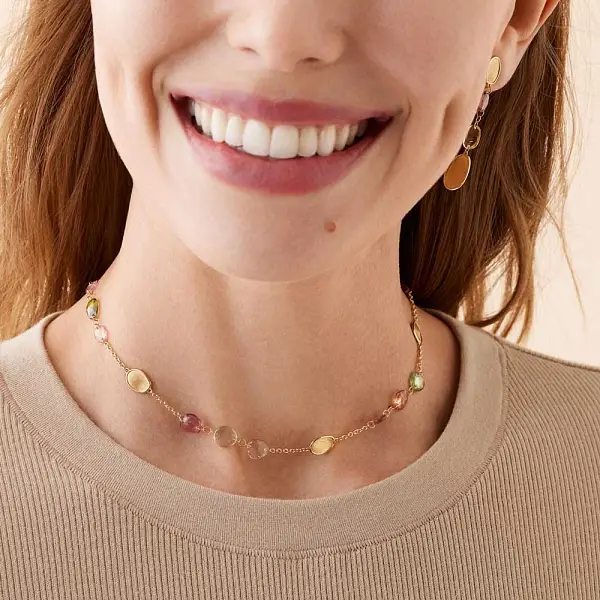 金色 Marco Bicego Lunaria 项链 CB2867 TM01 Y