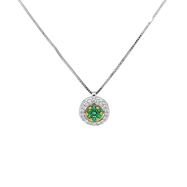 祖母绿和钻石黄金吊坠